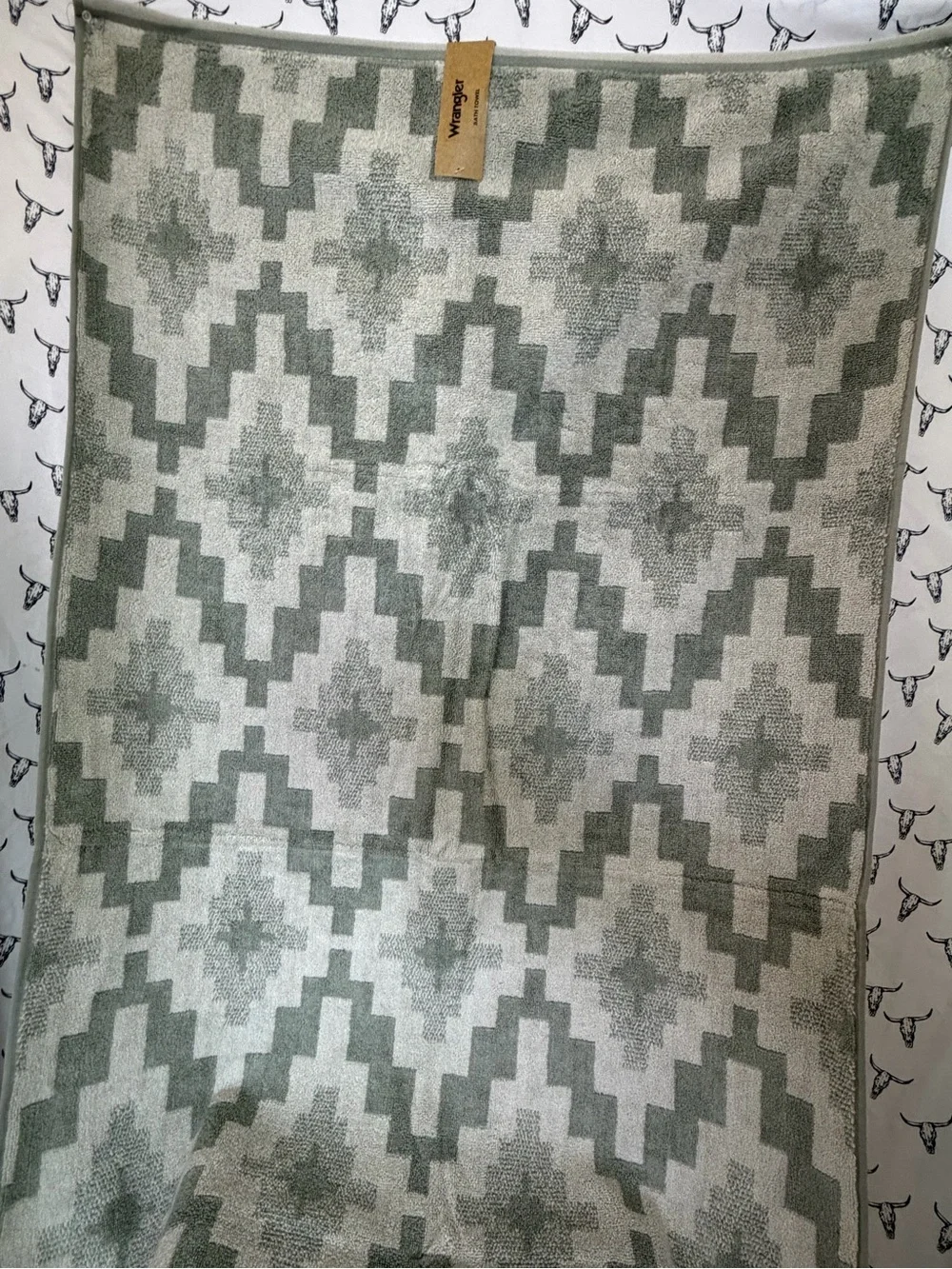 Wrangler Green Geometric Bath Towel Set